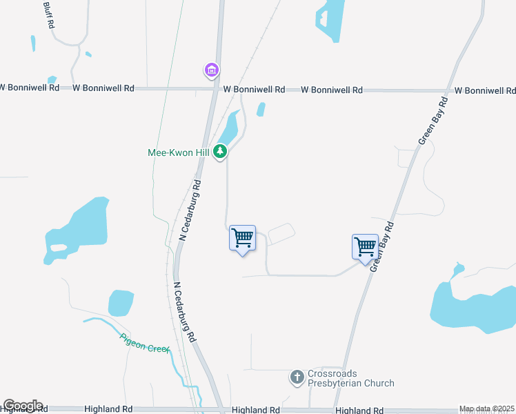 map of restaurants, bars, coffee shops, grocery stores, and more near 6333 West Bonniwell Road in Mequon