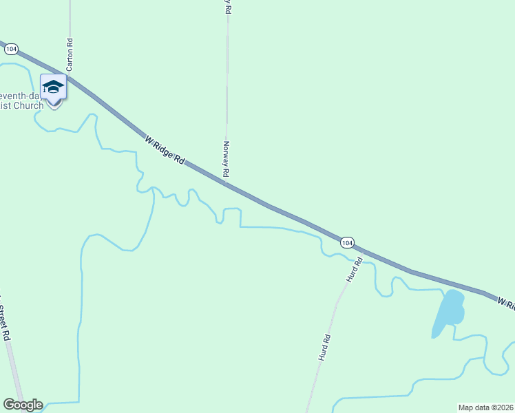 map of restaurants, bars, coffee shops, grocery stores, and more near 17056 West Ridge Road in Holley