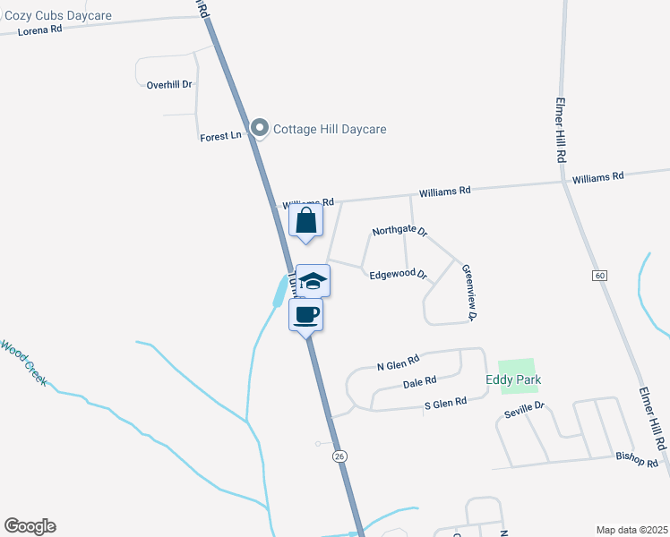 map of restaurants, bars, coffee shops, grocery stores, and more near 8230 Bielby Road in Rome
