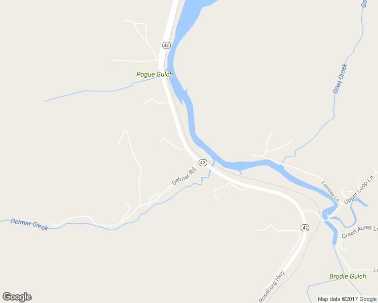 map of restaurants, bars, coffee shops, grocery stores, and more near Highway 42 in Coos Bay