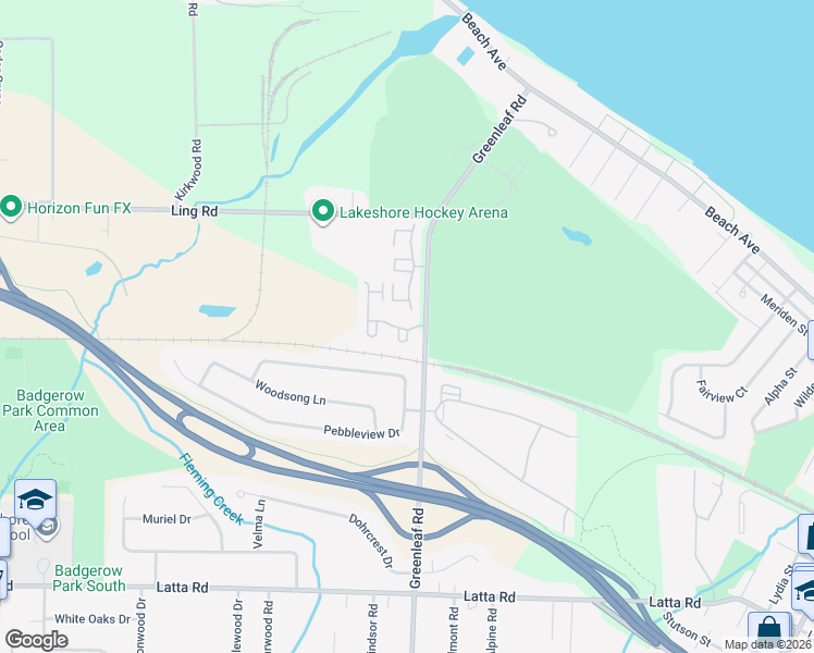map of restaurants, bars, coffee shops, grocery stores, and more near 20 Glenn Abbey Circle in Rochester