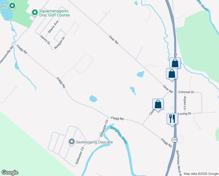 map of restaurants, bars, coffee shops, grocery stores, and more near 63-111 Flagg Road in Rochester