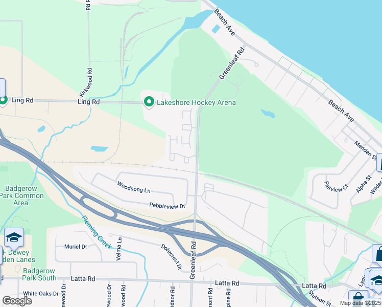 map of restaurants, bars, coffee shops, grocery stores, and more near in Monroe County