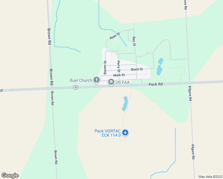 map of restaurants, bars, coffee shops, grocery stores, and more near 2250 Peck Road in Croswell