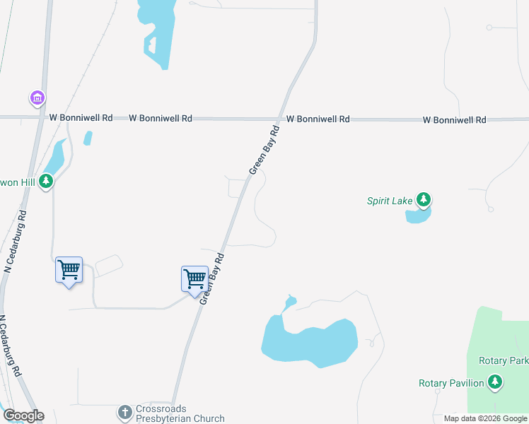 map of restaurants, bars, coffee shops, grocery stores, and more near 13460 Silver Fox Drive in Mequon