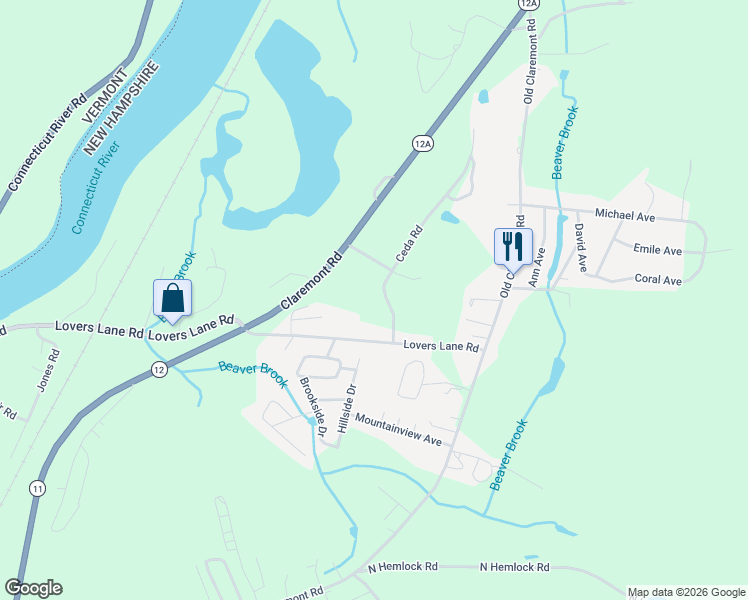 map of restaurants, bars, coffee shops, grocery stores, and more near 264 Ceda Road in Charlestown