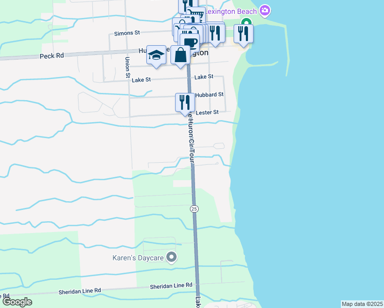 map of restaurants, bars, coffee shops, grocery stores, and more near 5777 Main Street in Lexington