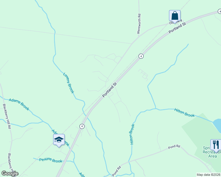 map of restaurants, bars, coffee shops, grocery stores, and more near 448 Portland Street in Berwick