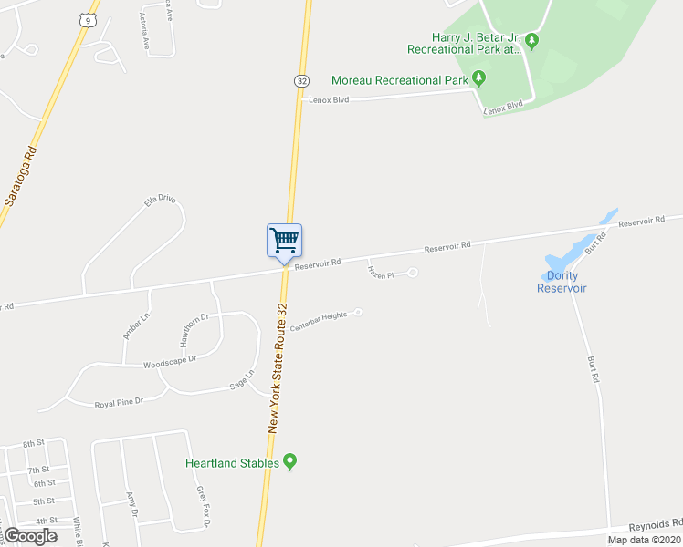 map of restaurants, bars, coffee shops, grocery stores, and more near 146 Reservoir Road in Fort Edward