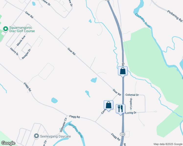 map of restaurants, bars, coffee shops, grocery stores, and more near 34 Gear Road in Rochester