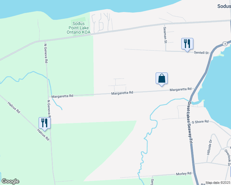 map of restaurants, bars, coffee shops, grocery stores, and more near 7959 Margaretta Road in Sodus Point