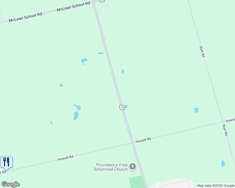 map of restaurants, bars, coffee shops, grocery stores, and more near 319 County Road 13 in Brant