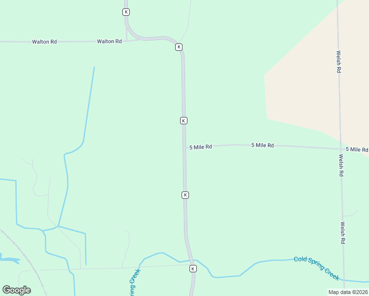 map of restaurants, bars, coffee shops, grocery stores, and more near County Road K in Watertown