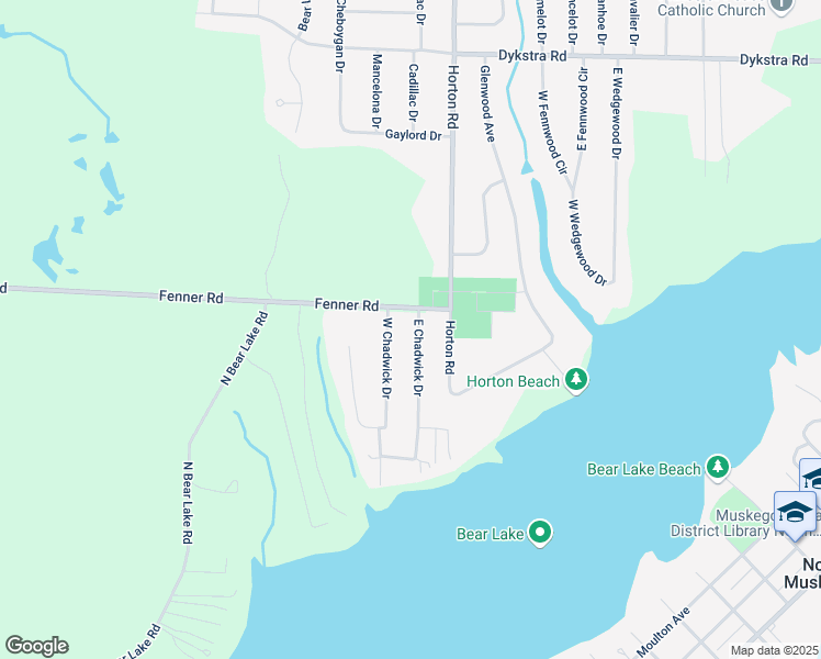 map of restaurants, bars, coffee shops, grocery stores, and more near 565 East Chadwick Drive in Muskegon