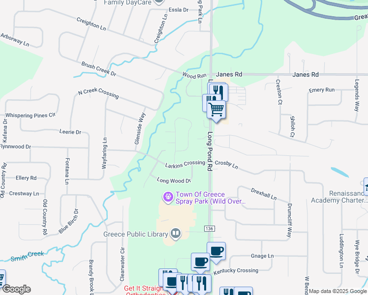 map of restaurants, bars, coffee shops, grocery stores, and more near 23 Constance Way West in Rochester