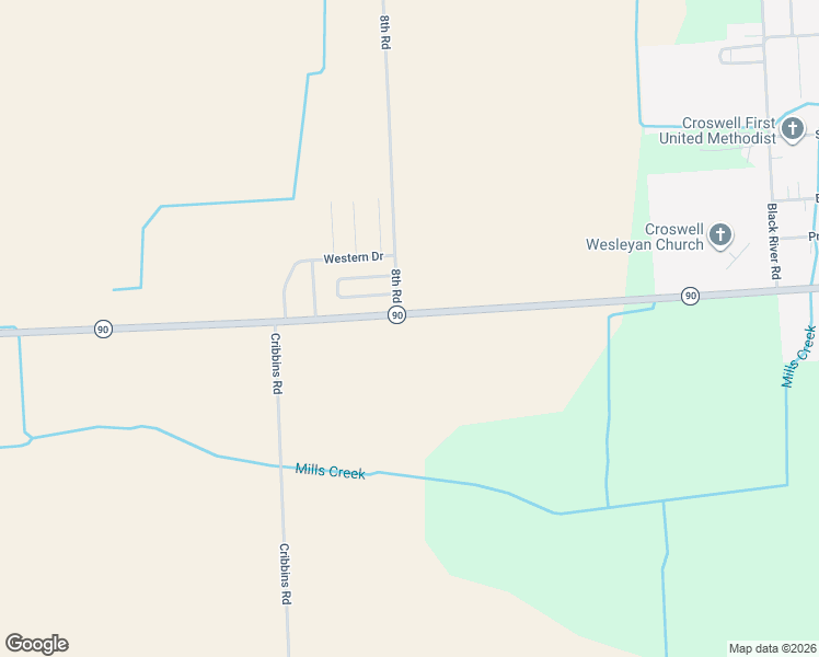 map of restaurants, bars, coffee shops, grocery stores, and more near 4226 Peck Road in Croswell