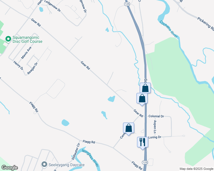 map of restaurants, bars, coffee shops, grocery stores, and more near 34 Gear Road in Rochester