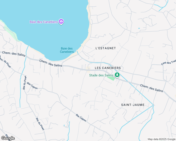 map of restaurants, bars, coffee shops, grocery stores, and more near 162 Route des Salins in Saint-Tropez