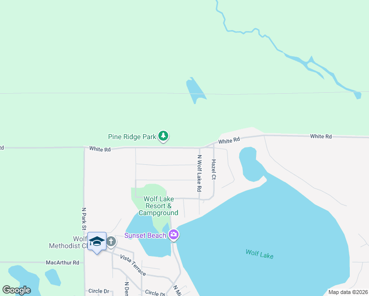 map of restaurants, bars, coffee shops, grocery stores, and more near 5526 White Road in Muskegon