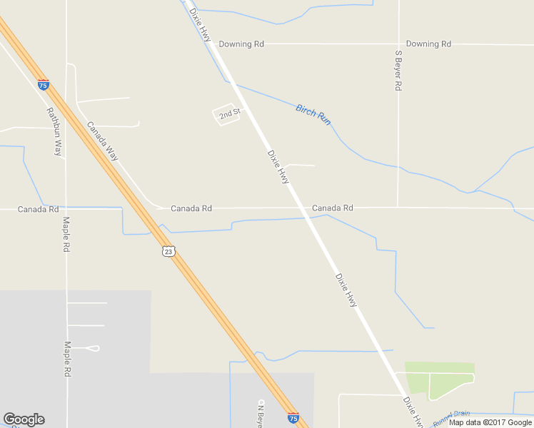 map of restaurants, bars, coffee shops, grocery stores, and more near 8600 Canada Road in Birch Run