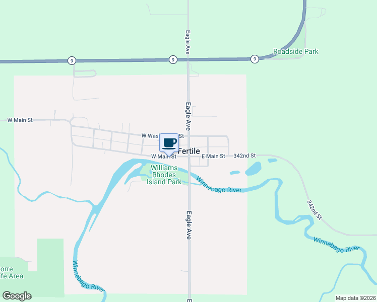 map of restaurants, bars, coffee shops, grocery stores, and more near in Fertile