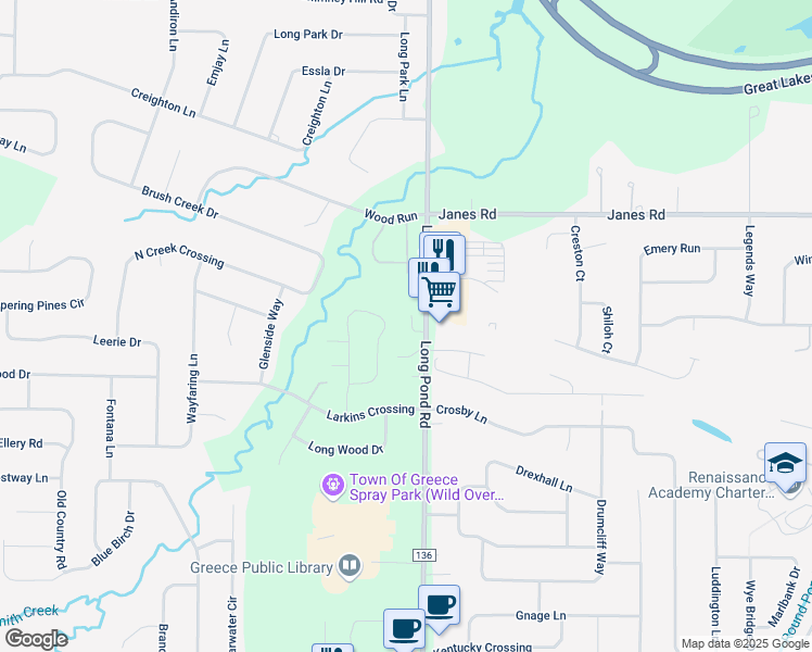 map of restaurants, bars, coffee shops, grocery stores, and more near 23 Bluefield Manor in Greece