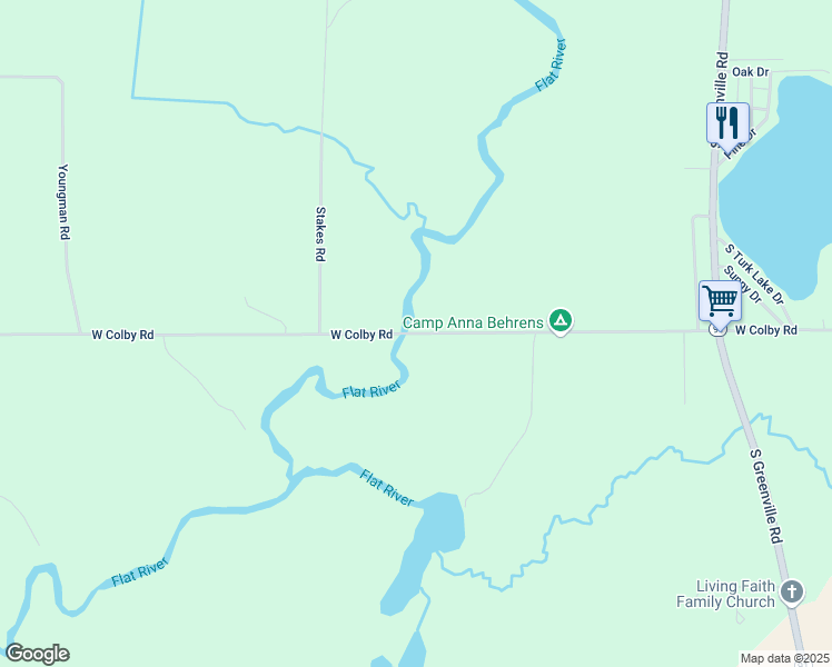 map of restaurants, bars, coffee shops, grocery stores, and more near 9841 Colby Road in Greenville
