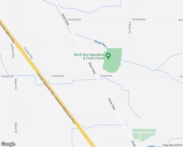 map of restaurants, bars, coffee shops, grocery stores, and more near 10970 Dixie Highway in Birch Run