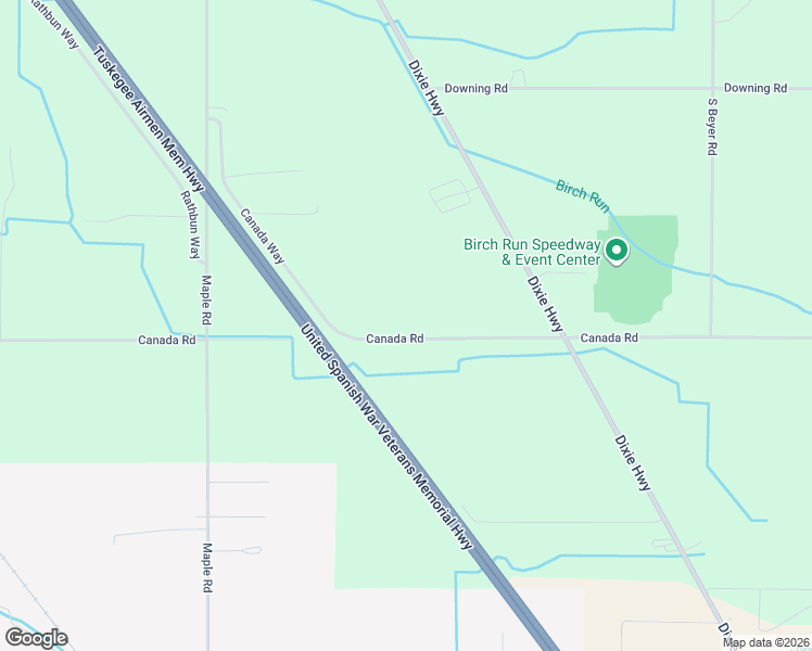 map of restaurants, bars, coffee shops, grocery stores, and more near 8363 Canada Road in Birch Run