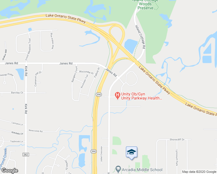 map of restaurants, bars, coffee shops, grocery stores, and more near 703 Island Cottage Road in Rochester