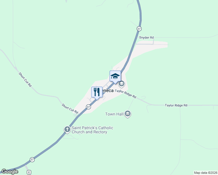 map of restaurants, bars, coffee shops, grocery stores, and more near in Seneca