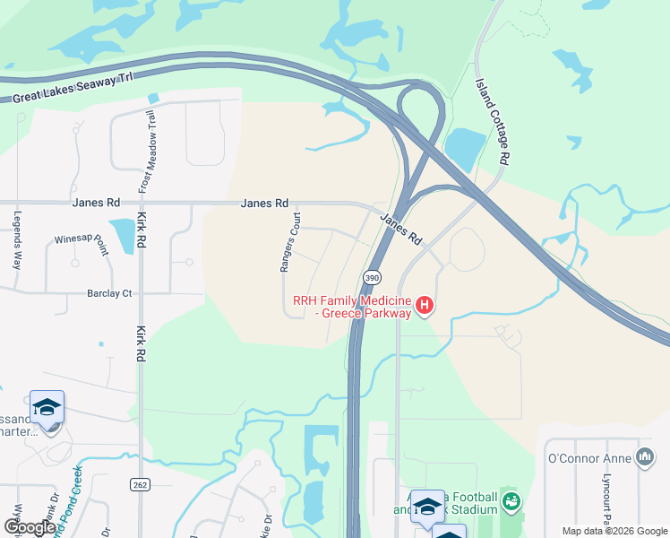 map of restaurants, bars, coffee shops, grocery stores, and more near 22 Rockdale Trail in Rochester