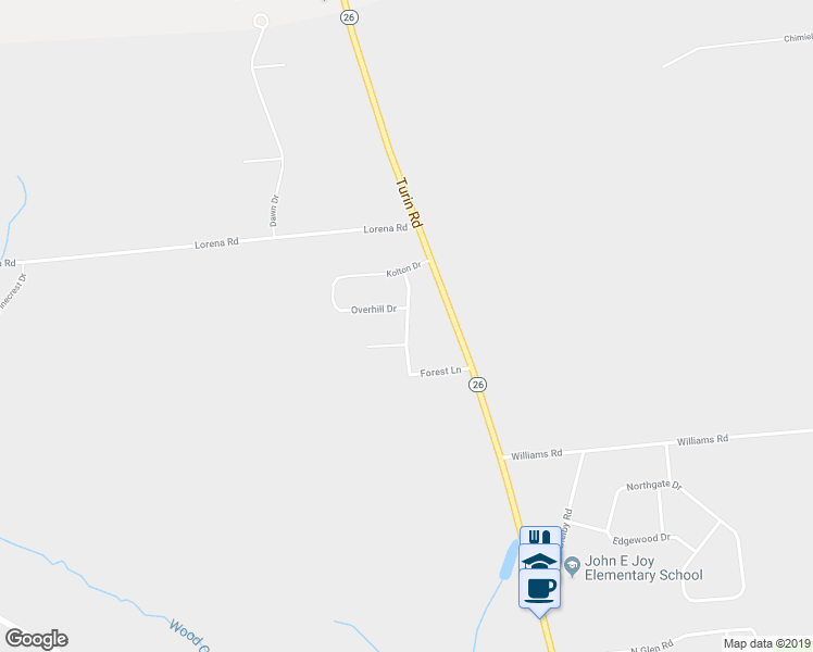 map of restaurants, bars, coffee shops, grocery stores, and more near Forest Lane in Rome