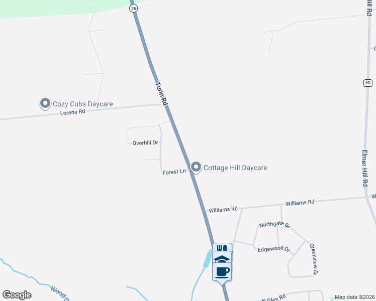 map of restaurants, bars, coffee shops, grocery stores, and more near 8348 Turin Road in Rome