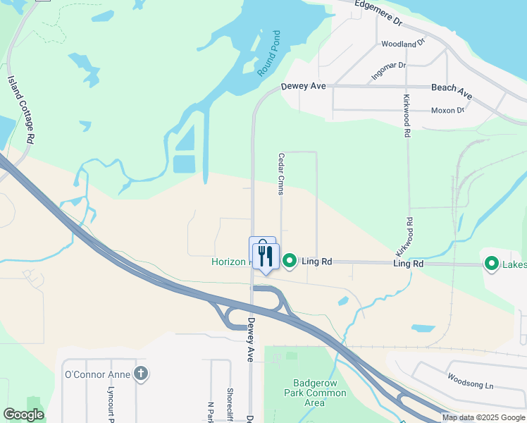 map of restaurants, bars, coffee shops, grocery stores, and more near 4682 Dewey Avenue in Greece