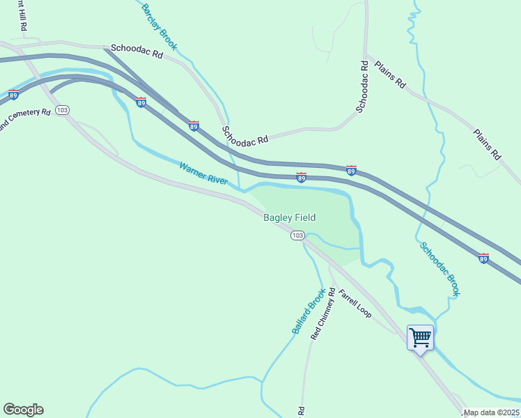 map of restaurants, bars, coffee shops, grocery stores, and more near 201 New Hampshire Route 103 in Warner