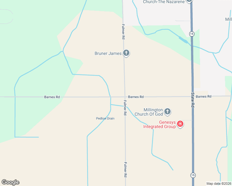 map of restaurants, bars, coffee shops, grocery stores, and more near 5050 Barnes Road in Millington