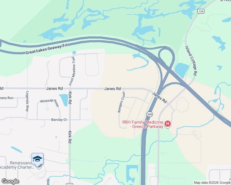 map of restaurants, bars, coffee shops, grocery stores, and more near 227 Janes Road in Rochester
