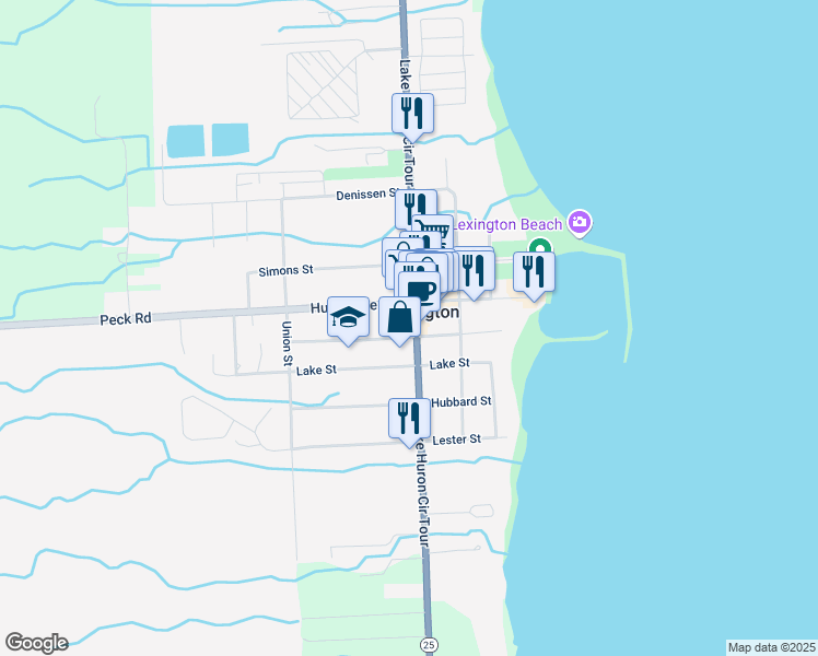 map of restaurants, bars, coffee shops, grocery stores, and more near 5536 Main Street in Lexington