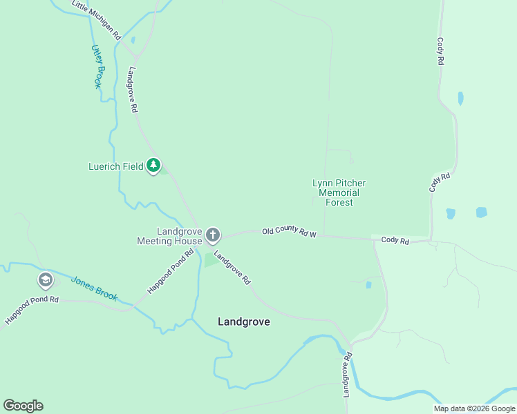 map of restaurants, bars, coffee shops, grocery stores, and more near 11 Old County Road West in Landgrove