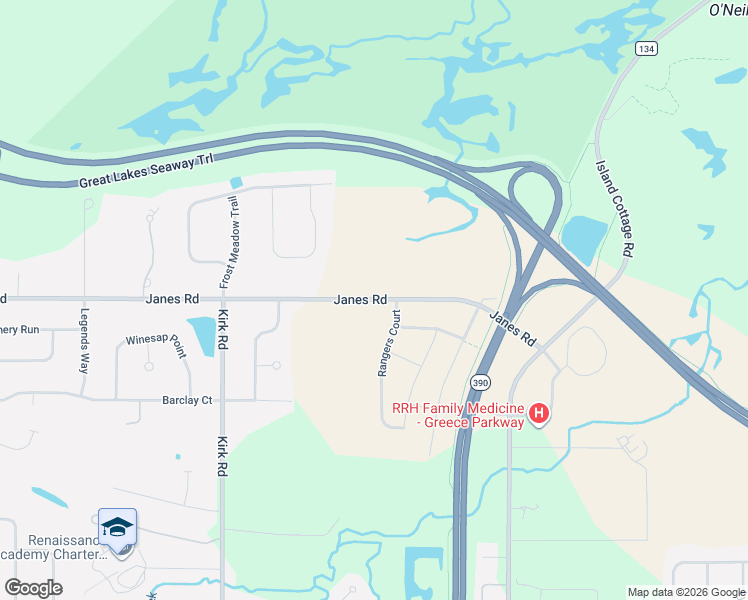 map of restaurants, bars, coffee shops, grocery stores, and more near 227 Janes Road in Rochester