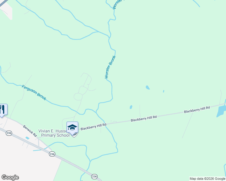 map of restaurants, bars, coffee shops, grocery stores, and more near 66 Blackberry Hill Road in Berwick