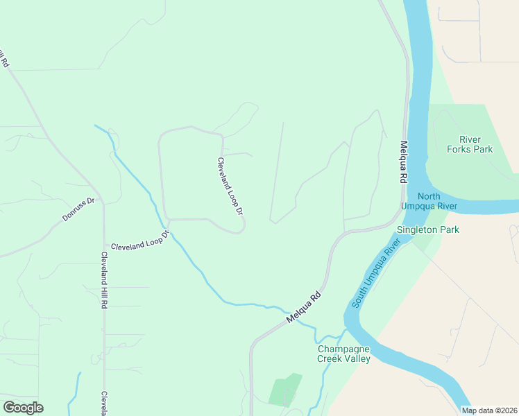 map of restaurants, bars, coffee shops, grocery stores, and more near 1160 Cleveland Loop Road in Roseburg