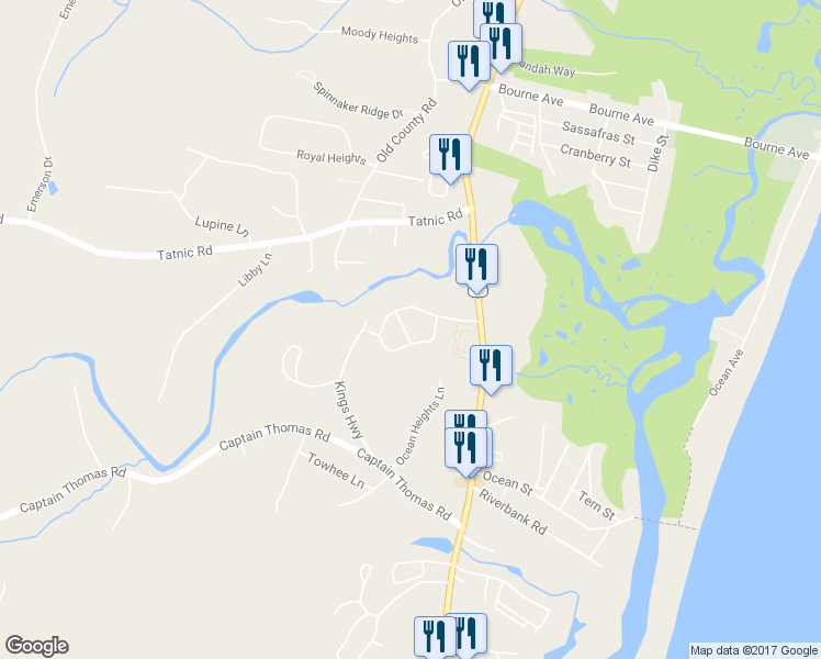 map of restaurants, bars, coffee shops, grocery stores, and more near 6 Estate Lane in Ogunquit