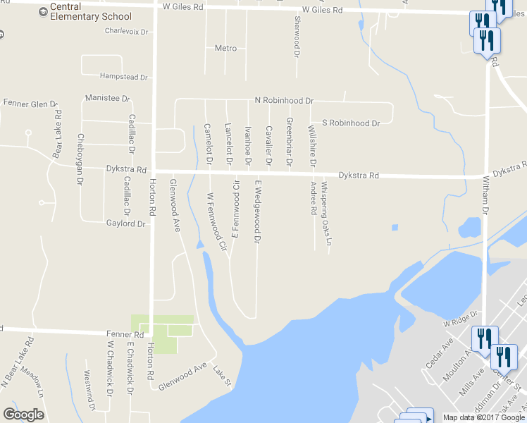 map of restaurants, bars, coffee shops, grocery stores, and more near 920 East Wedgewood Drive in Muskegon