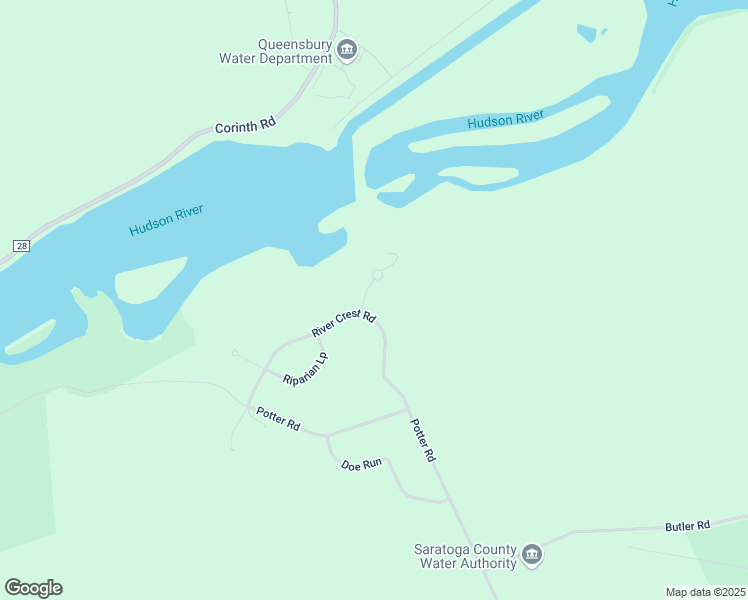 map of restaurants, bars, coffee shops, grocery stores, and more near 2 River Crest Road in Fort Edward