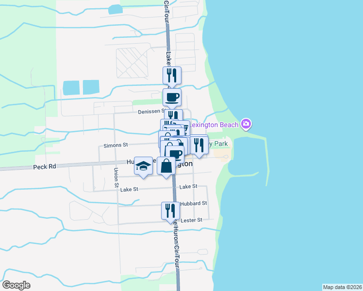 map of restaurants, bars, coffee shops, grocery stores, and more near 5455 Main Street in Lexington