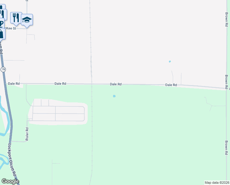 map of restaurants, bars, coffee shops, grocery stores, and more near 6358 Dale Road in Newfane