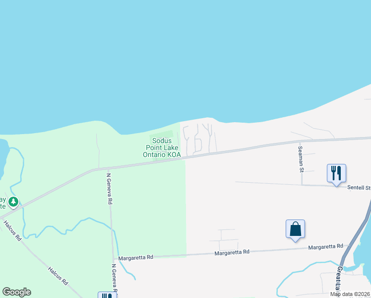 map of restaurants, bars, coffee shops, grocery stores, and more near 7945 Lake Road in Sodus Point