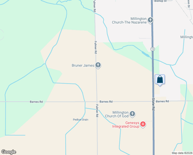 map of restaurants, bars, coffee shops, grocery stores, and more near 8879 Fulmer Road in Millington